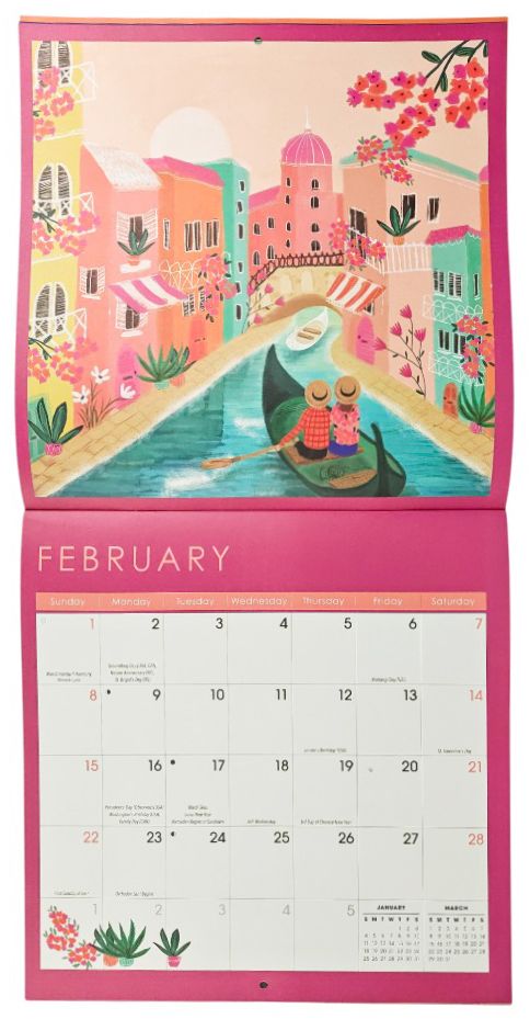 2026 Beautiful Bright Places Wall Calendar