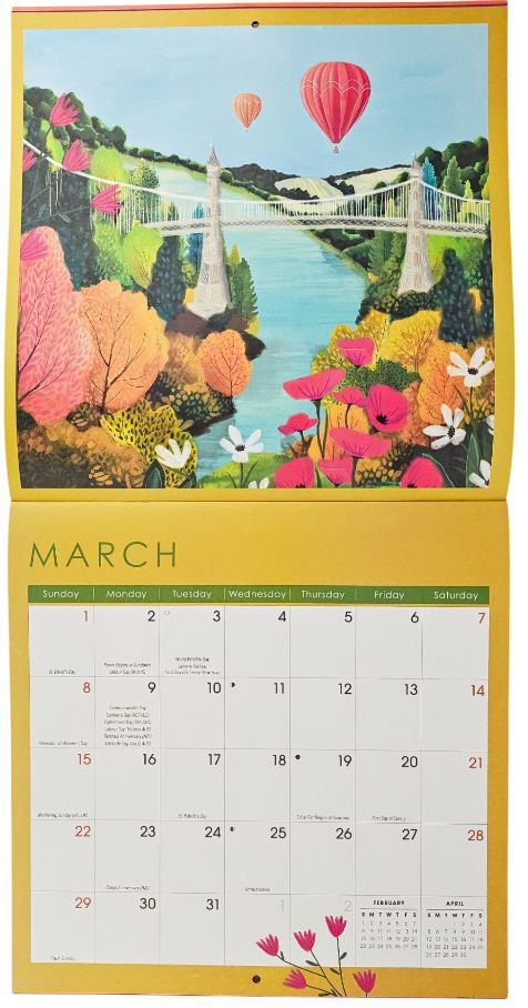 2026 Beautiful Bright Places Wall Calendar