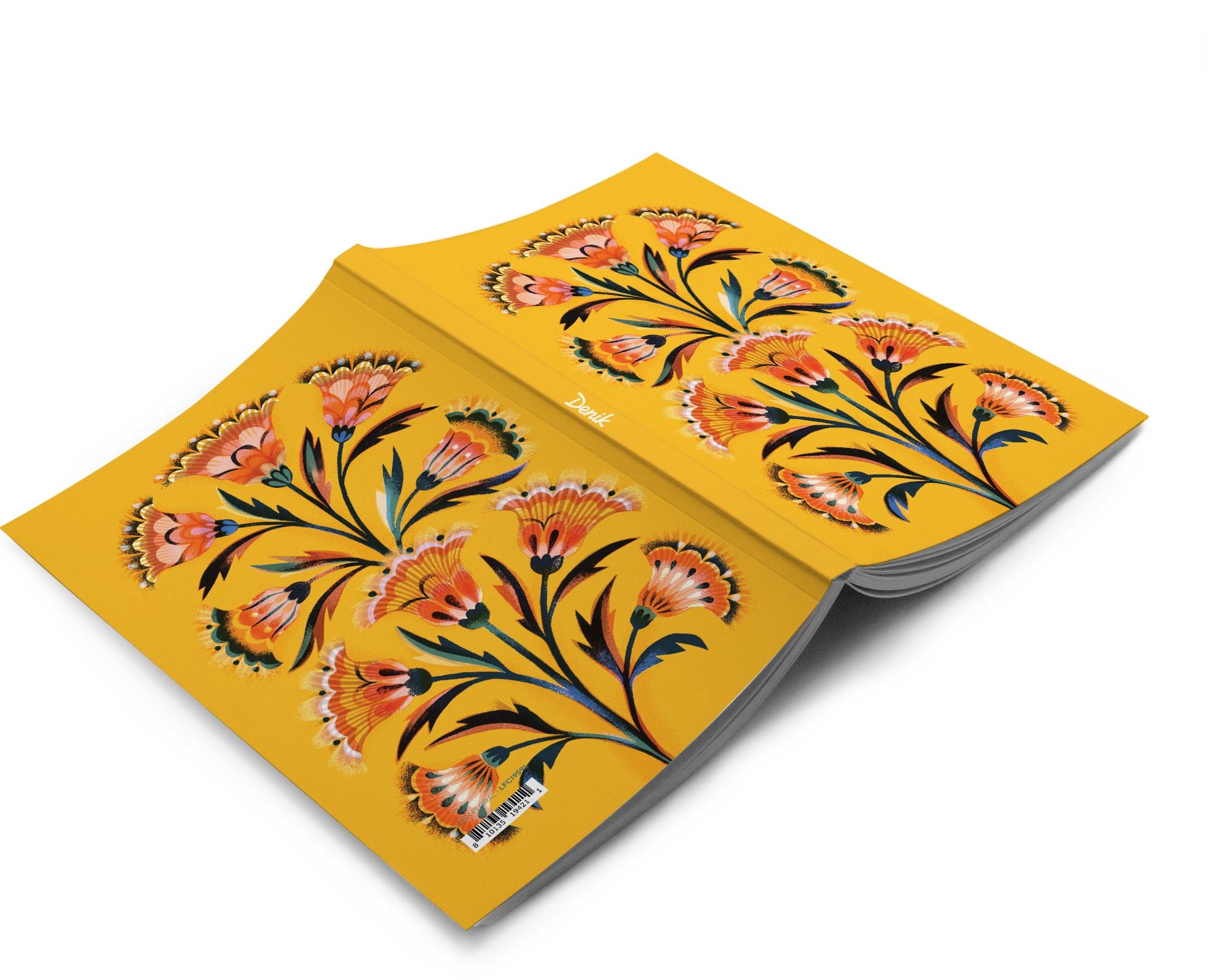 Golden Floral layflat notebook