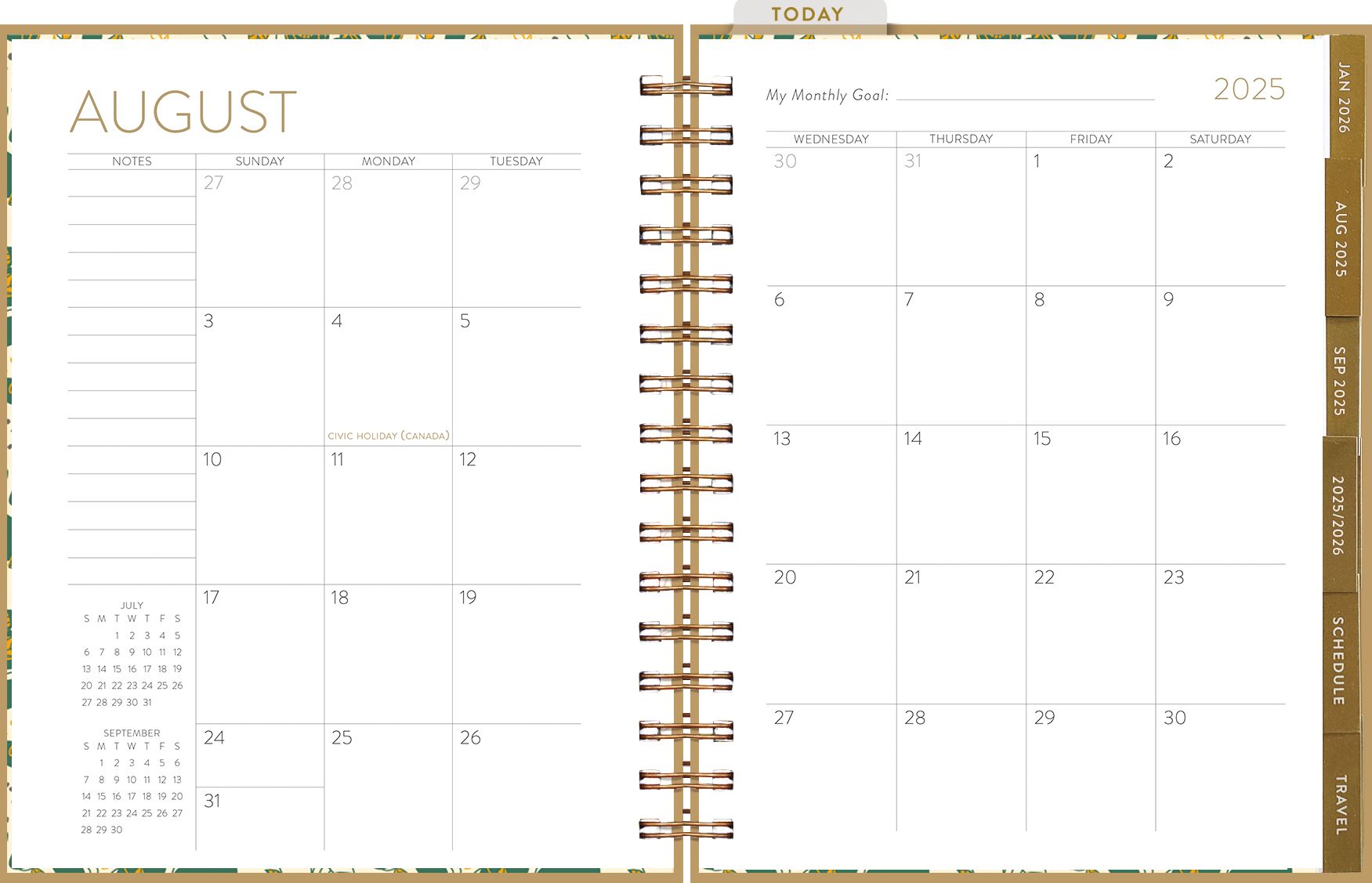 2025-2026 On the Bright Side Blue Peaks 17 Month Hardcover Weekly/Monthly Planner