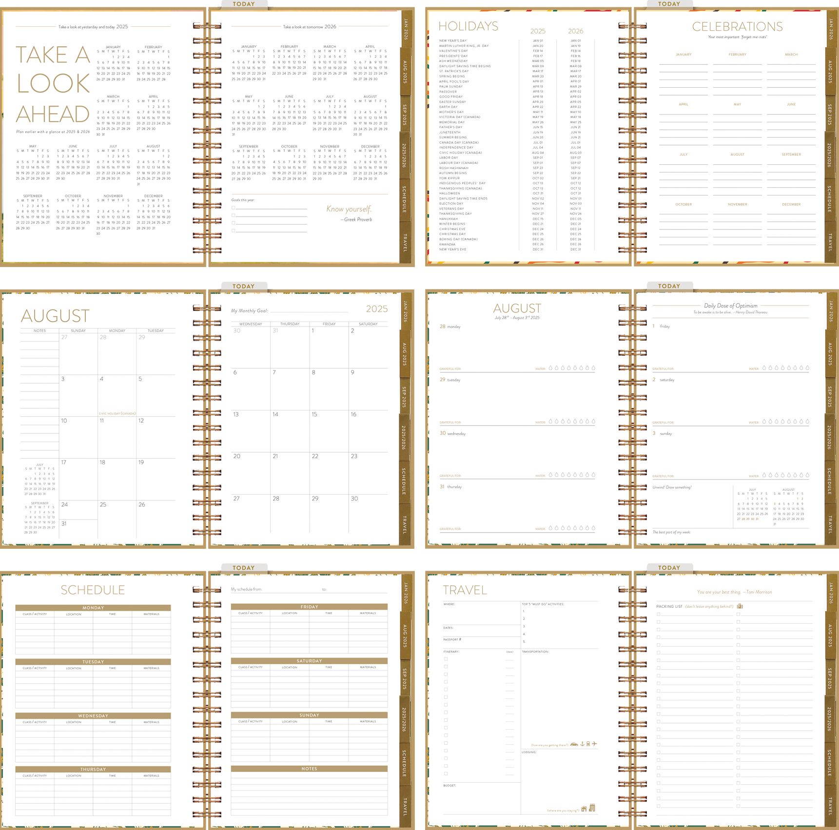 2025-2026 On the Bright Side Blue Peaks 17 Month Hardcover Weekly/Monthly Planner