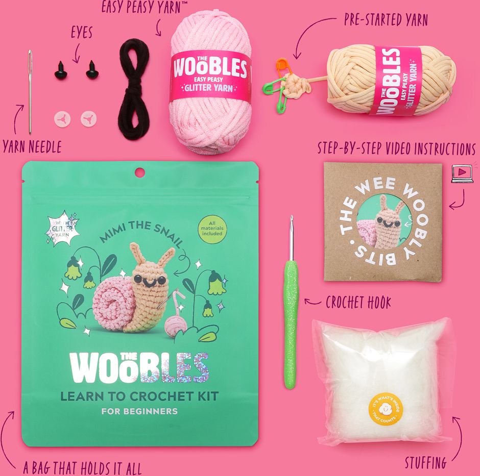 Mimi the Snail Learn to Crochet kit