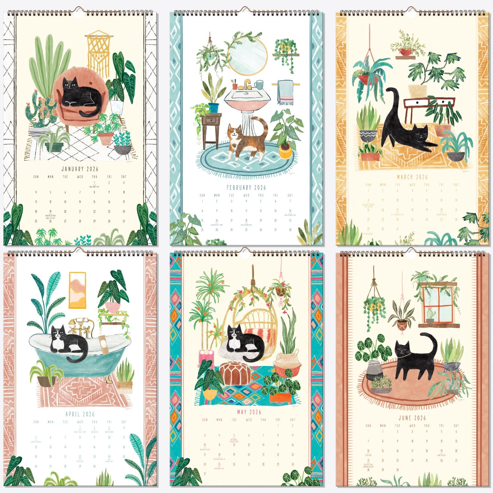 2026 On the Bright Side Cat Person 12 Month Poster Wall Calendar