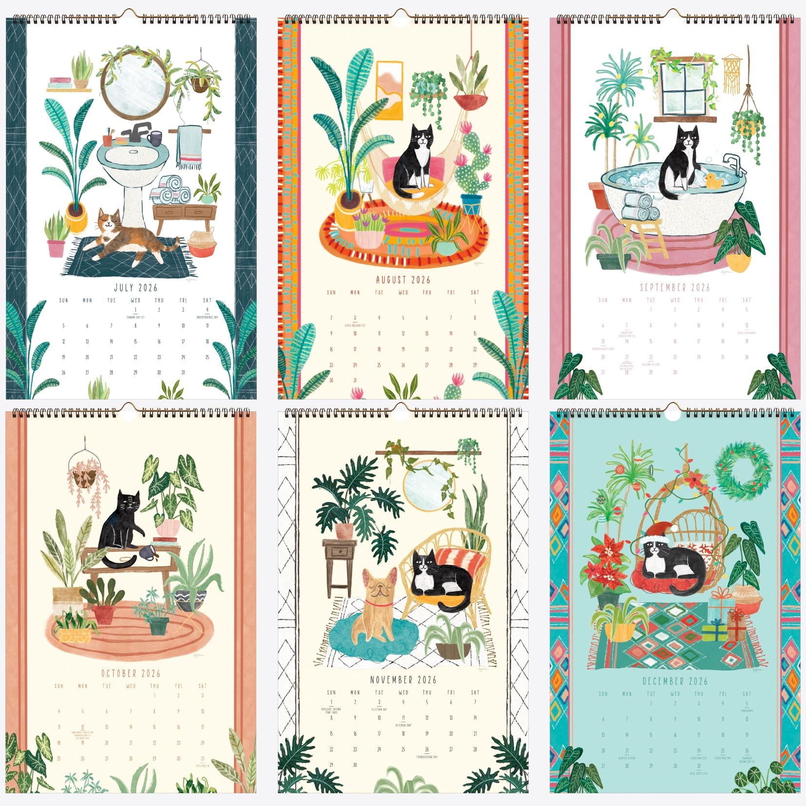 2026 On the Bright Side Cat Person 12 Month Poster Wall Calendar