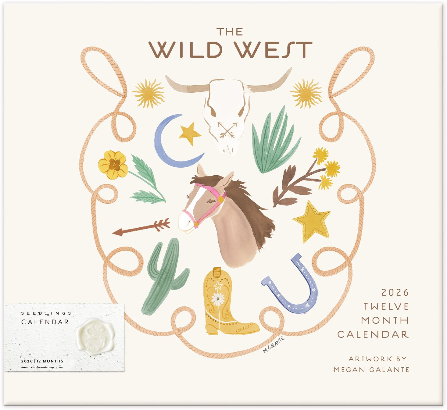 2026 Seedlings The Wild West 12 Month Wall Calendar