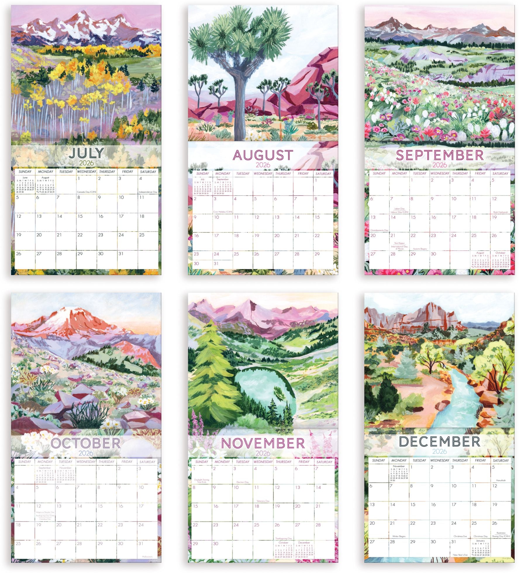 2026 On the Bright Side Explore 12 Month Wall Calendar