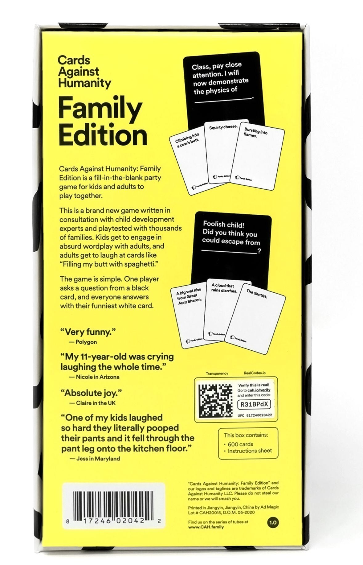 Cards Against Humanity Family Edition Game