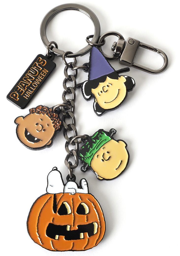 Peanuts Halloween Faces Keyclip