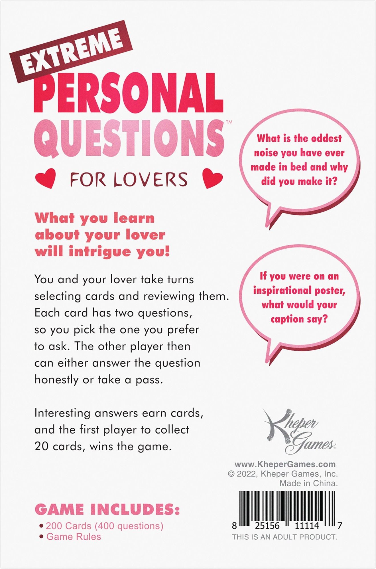 Extreme Personal Questions for Lovers