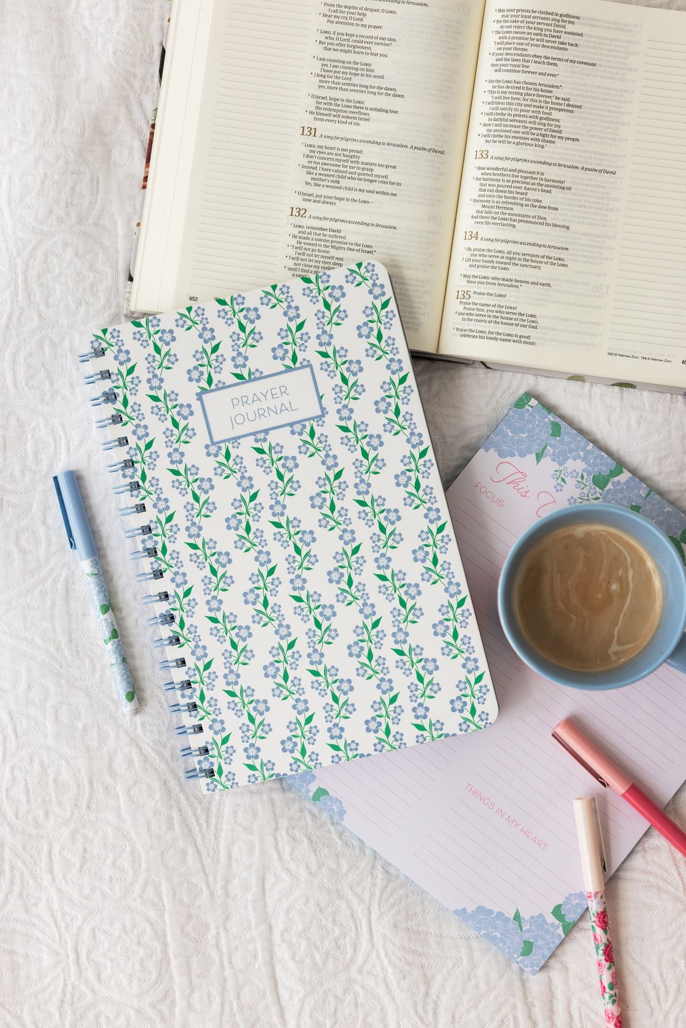 Prayer Journal, Blue Floral