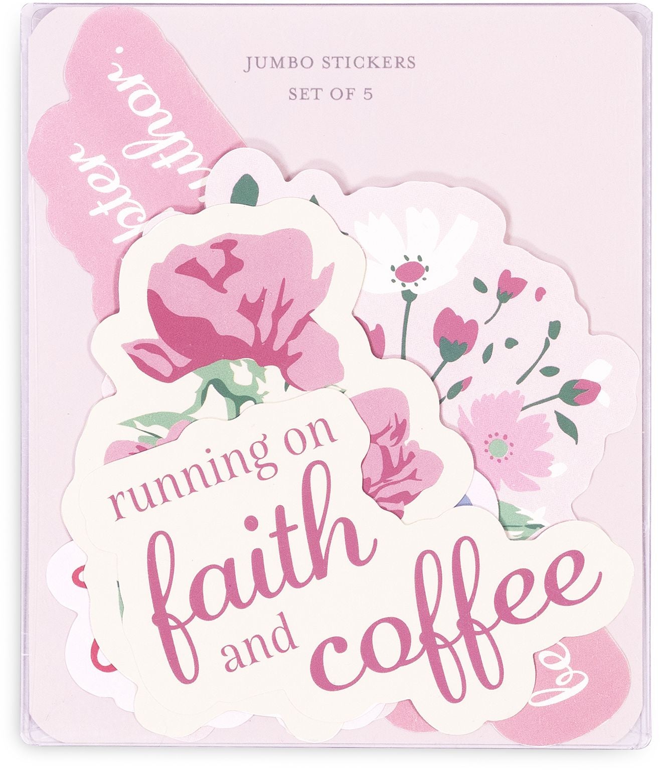 Jumbo Sticker Set, Pink Floral