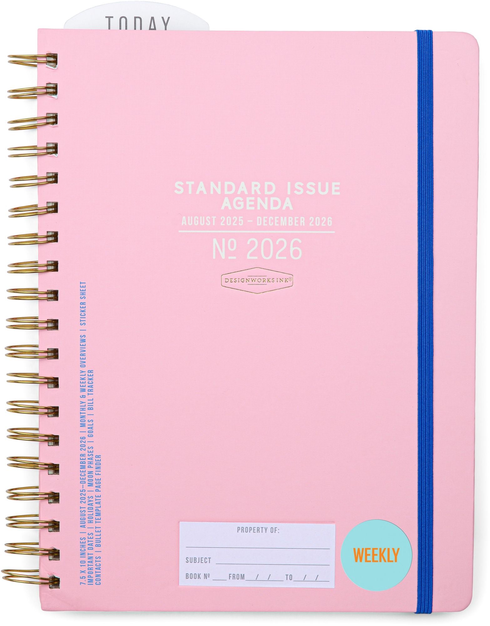 2025-2026 New Pink Standard Issue 7.5" x 10" Weekly Planner