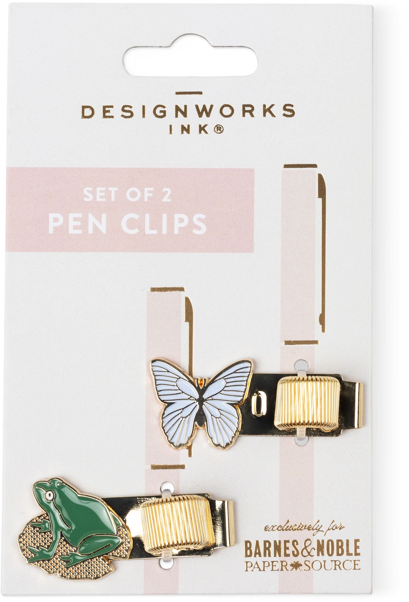 Butterfly & Frog Pen Clips S/2