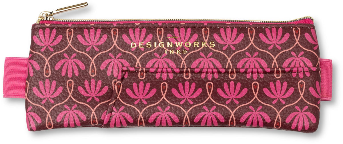 Pink Floral Journal Pencil Pouch