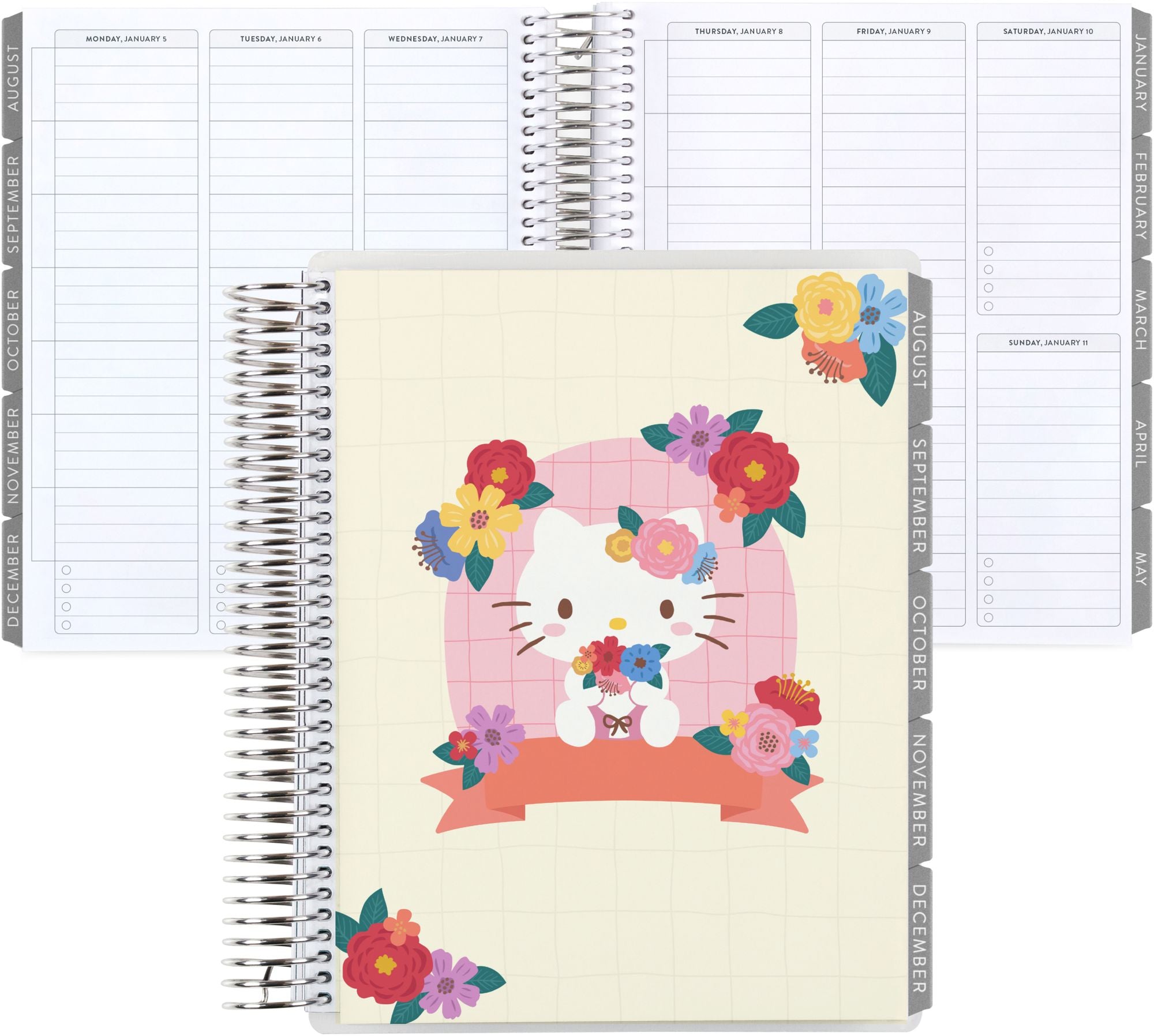 2025-2026 Erin Condren Hello Kitty Blushing Bouquet Planner