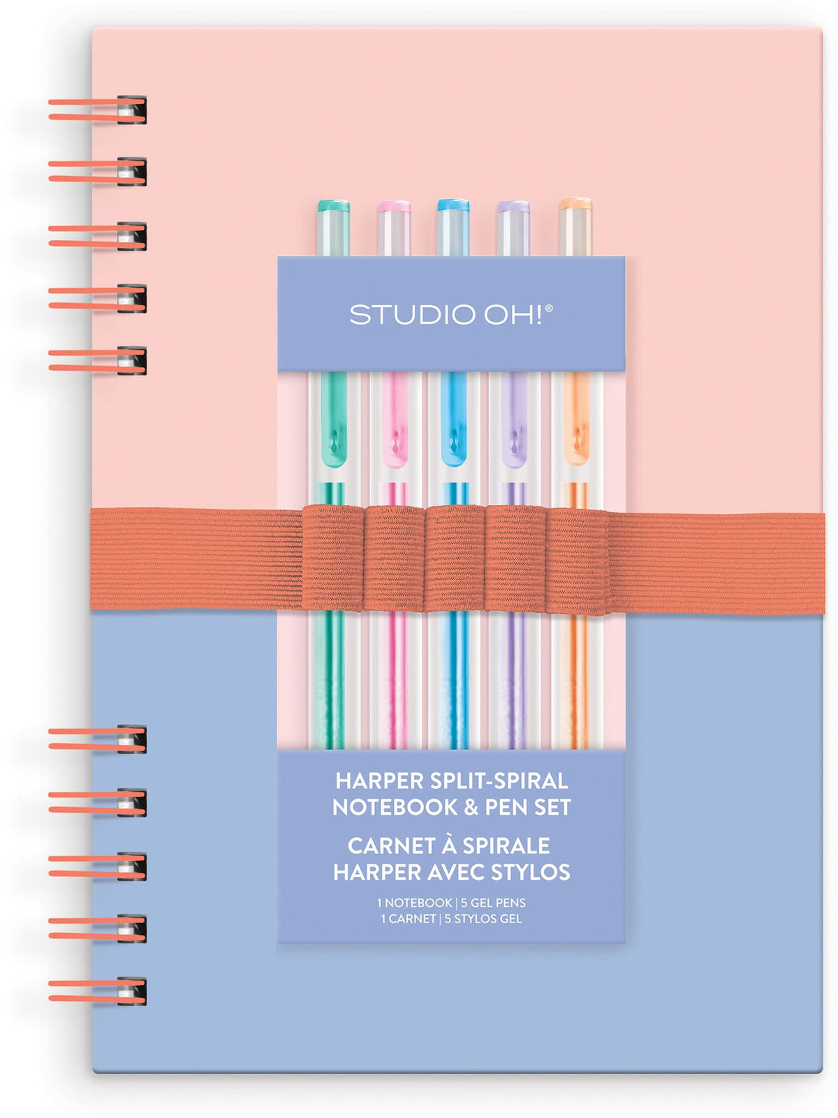 Coral & Salt Water Harper Split-Spiral Notebook & Pen Set