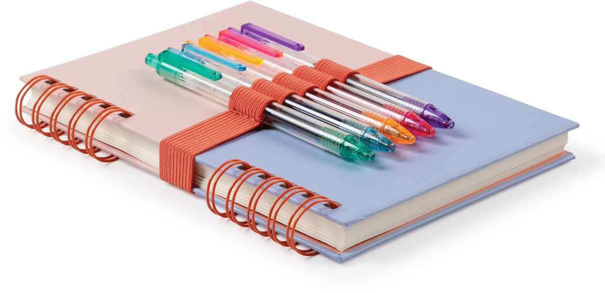 Coral & Salt Water Harper Split-Spiral Notebook & Pen Set