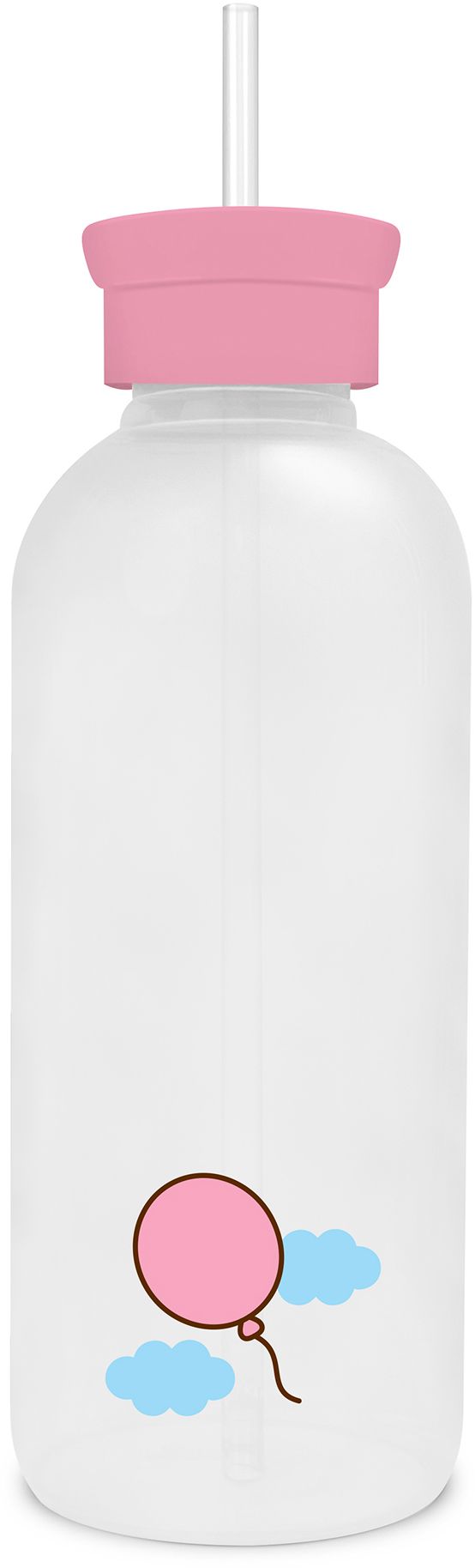 Pusheen Balloon Ride Glass Water Bottle with Straw
