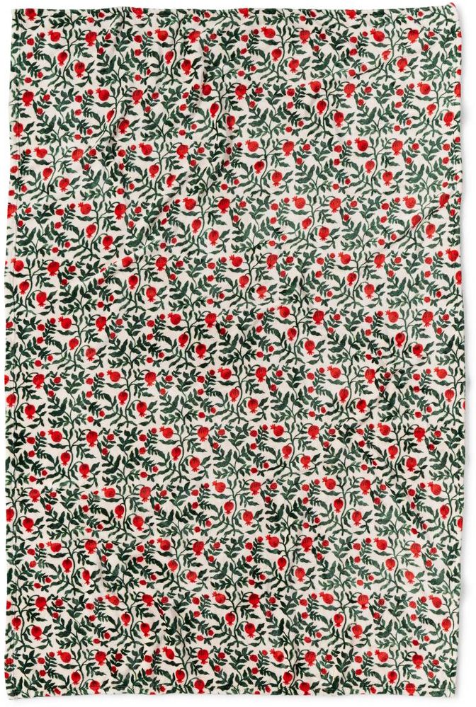 Christmastide Pomegranate Fleece Blanket