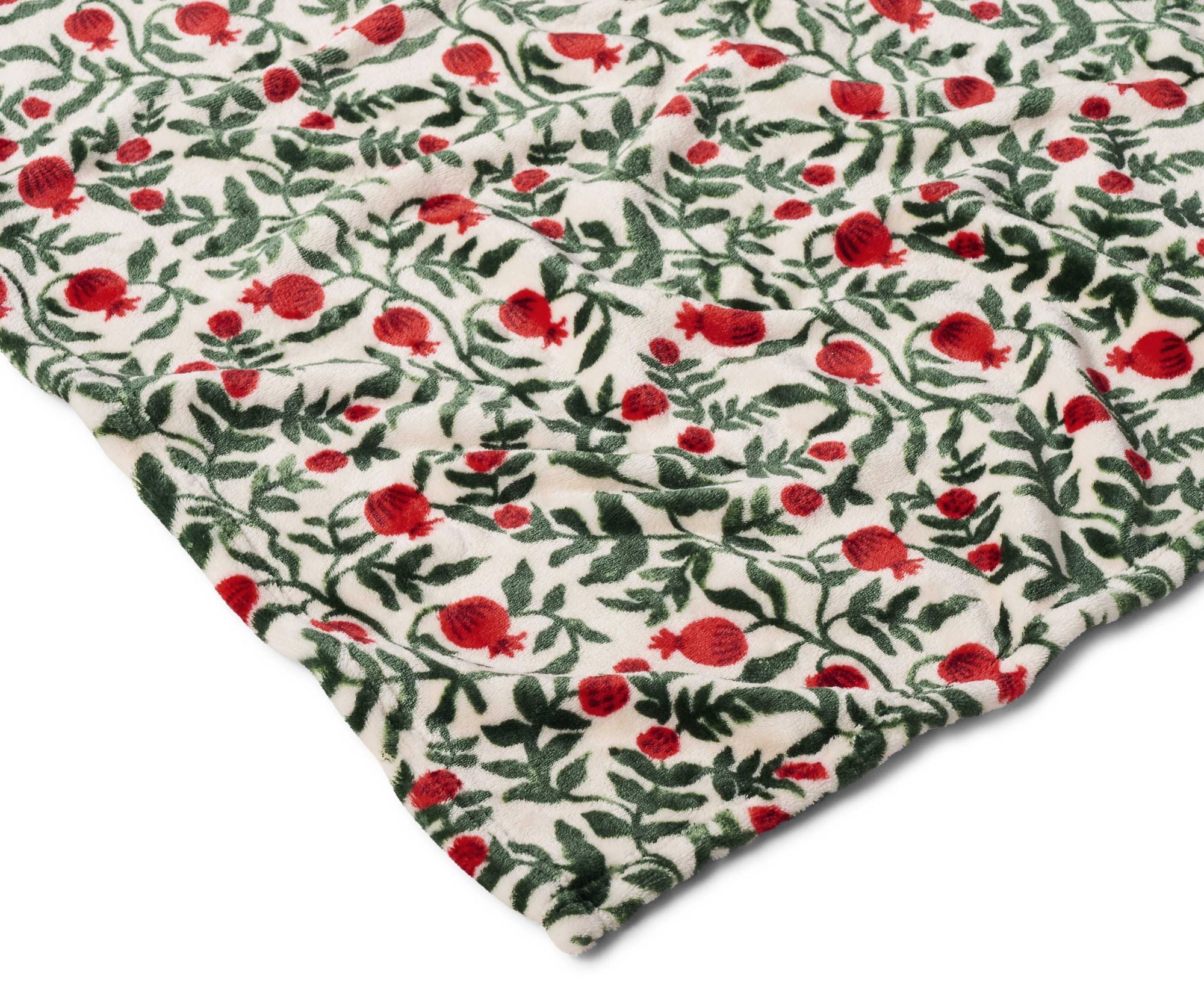 Christmastide Pomegranate Fleece Blanket