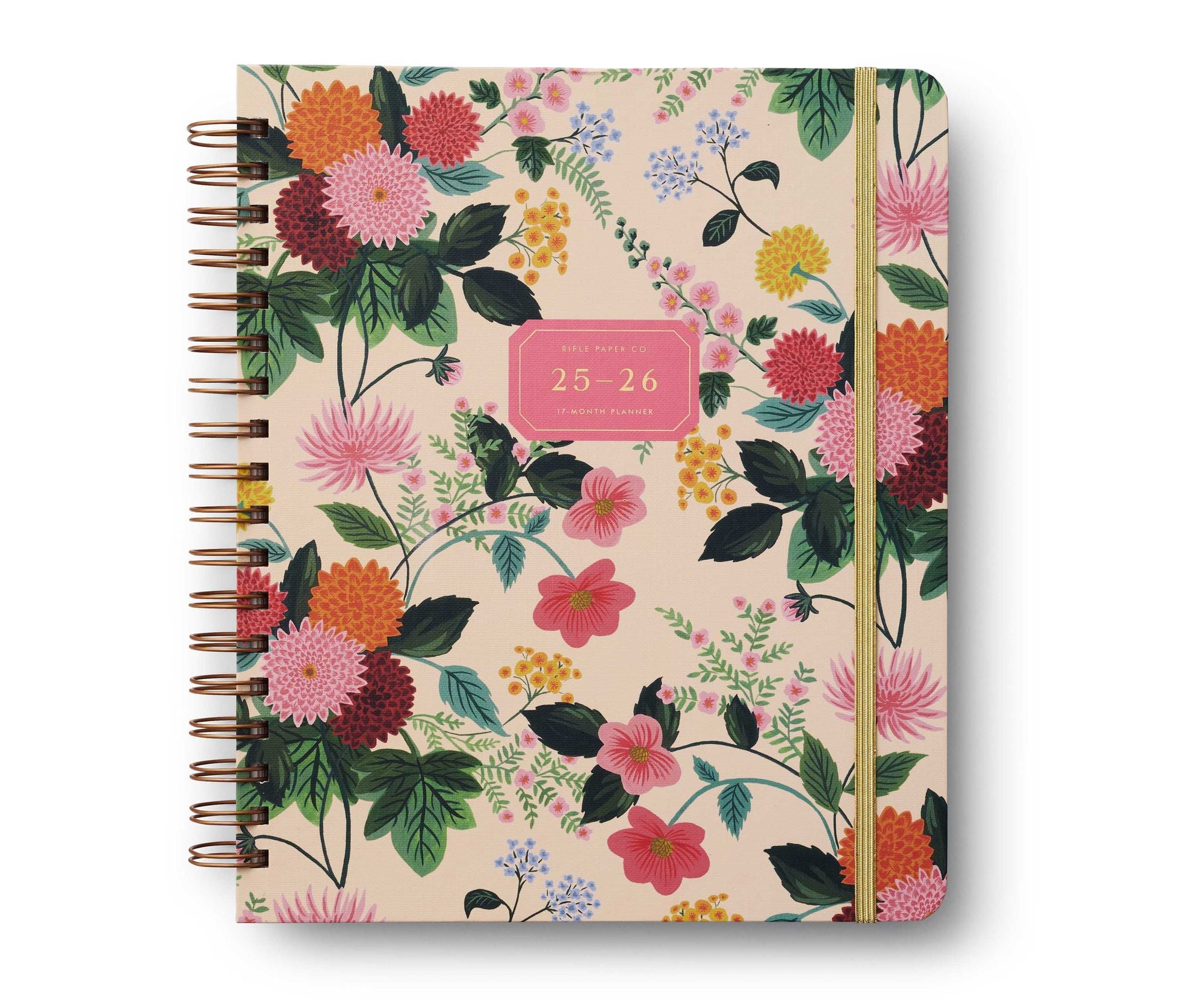2025-2026 Dahlia 17-Month Academic Hardcover Spiral Planner