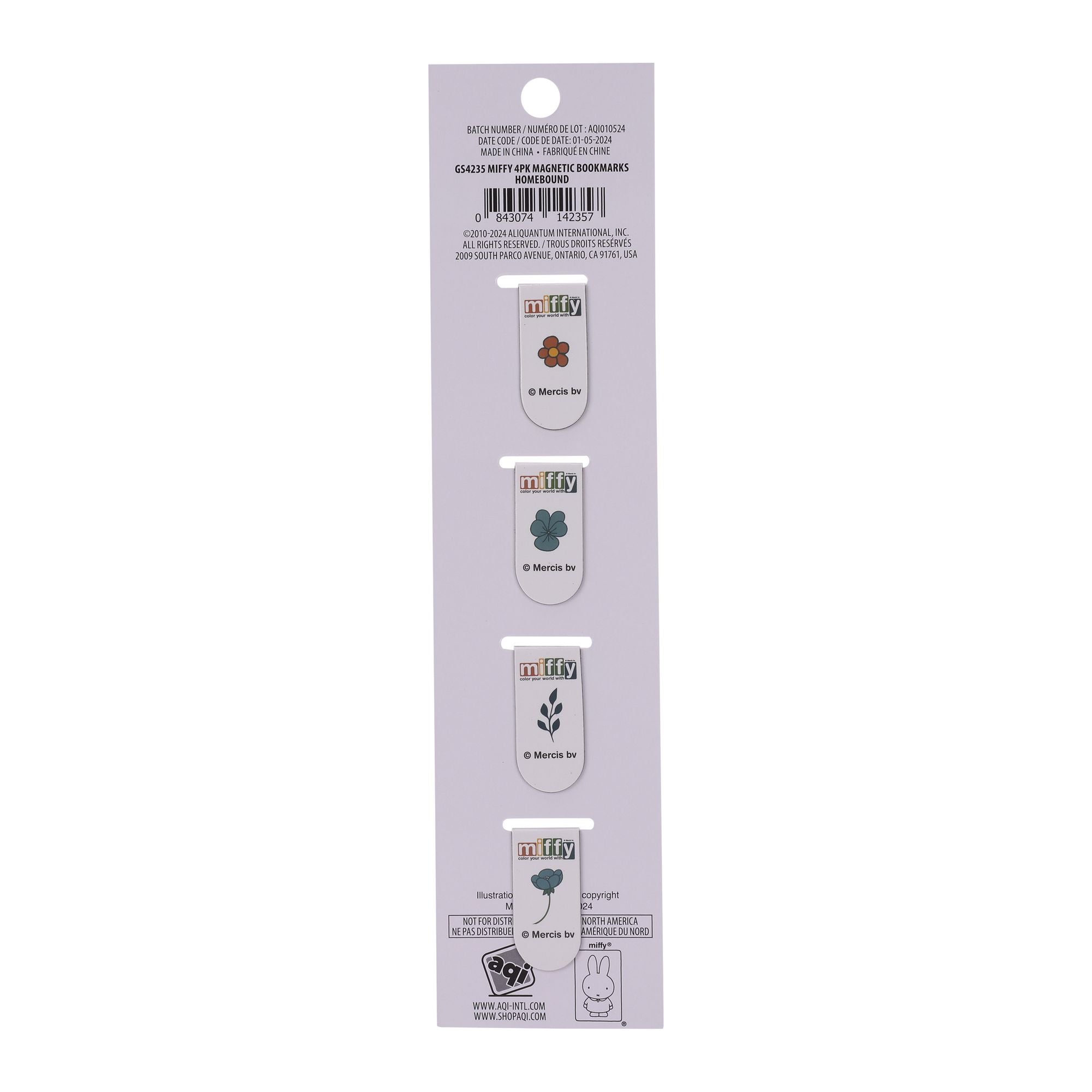 Miffy 4pk Magnetic Bookmarks Home Bond