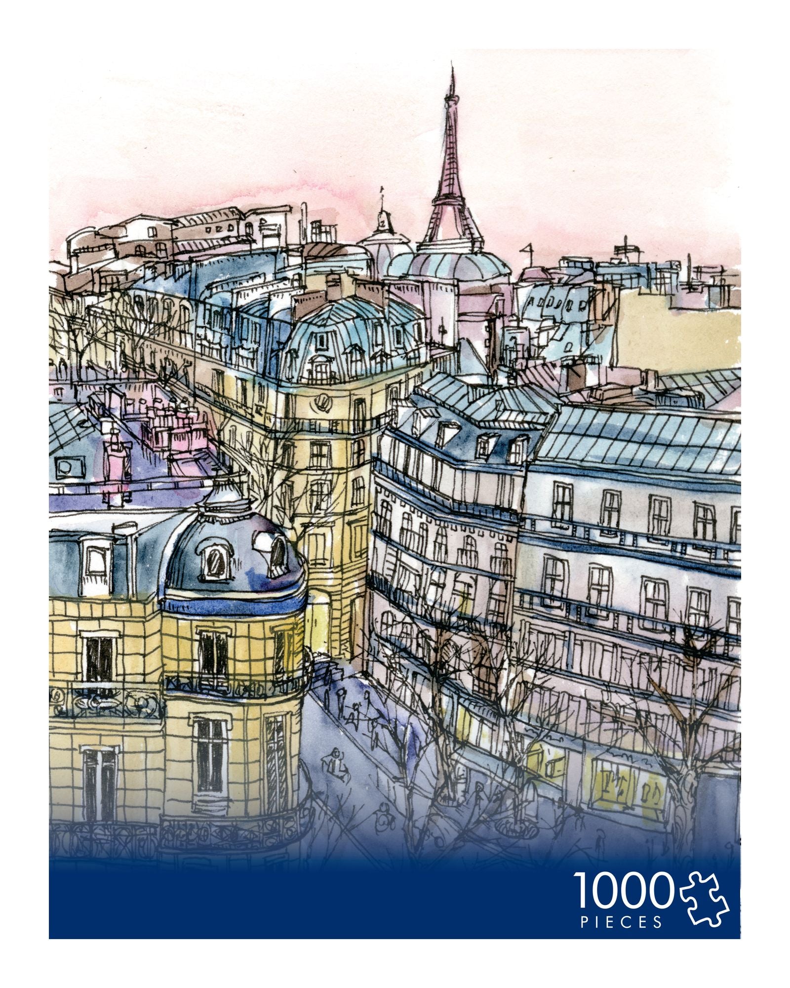 1,000 Pc Puzzle Paris Rooftops & Eiffel Tower - Melissa Wang