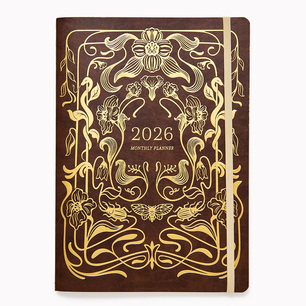 2025-2026 Paper Source Dark Academia Monthly Desk Planner