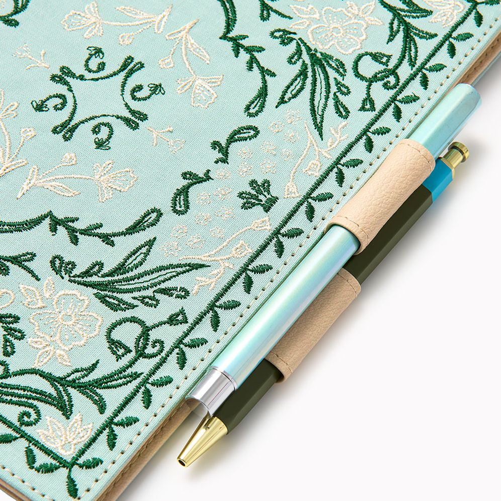 Paper Source A5 Folk Floral Bookcloth Journal Cover with Pen Loop Closure