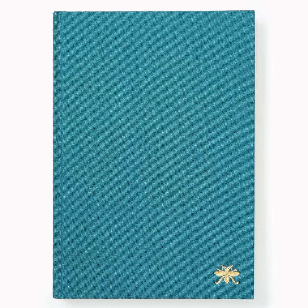 Teal Bookcloth Paper Wasp Med Lined Journal