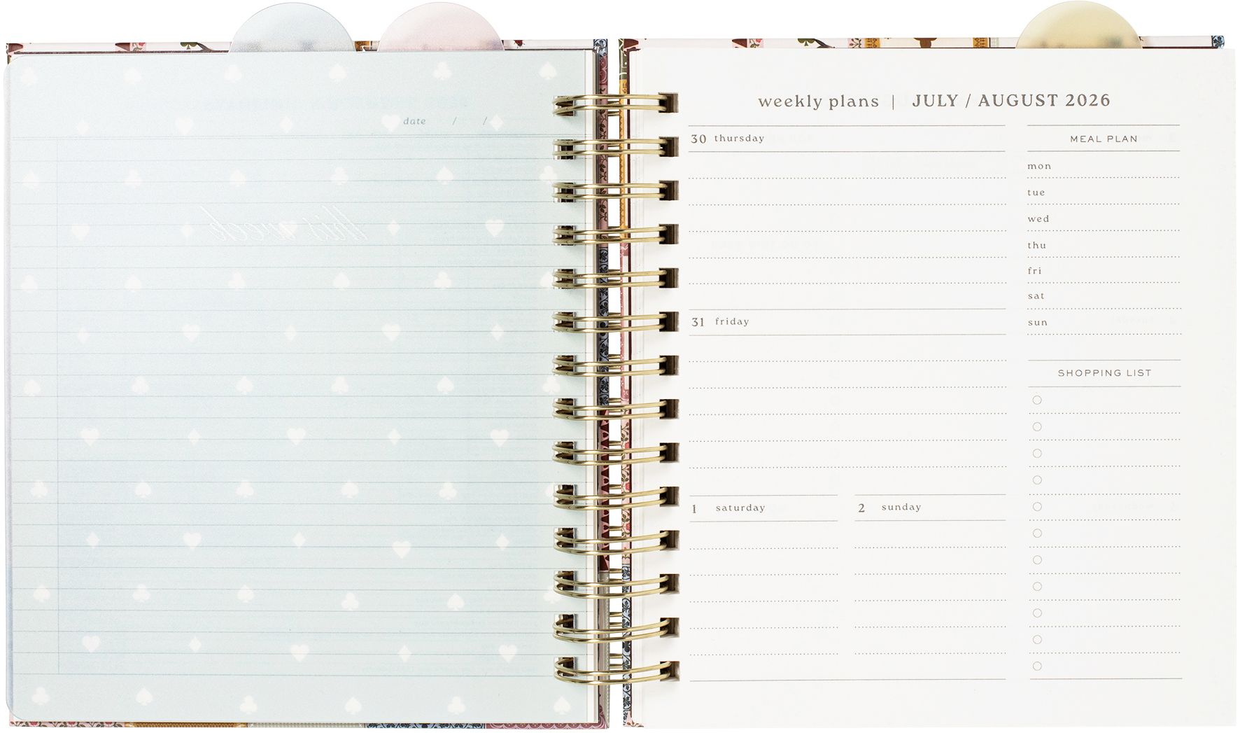 2026-2027 Lucky Year Weekly Desk Planner