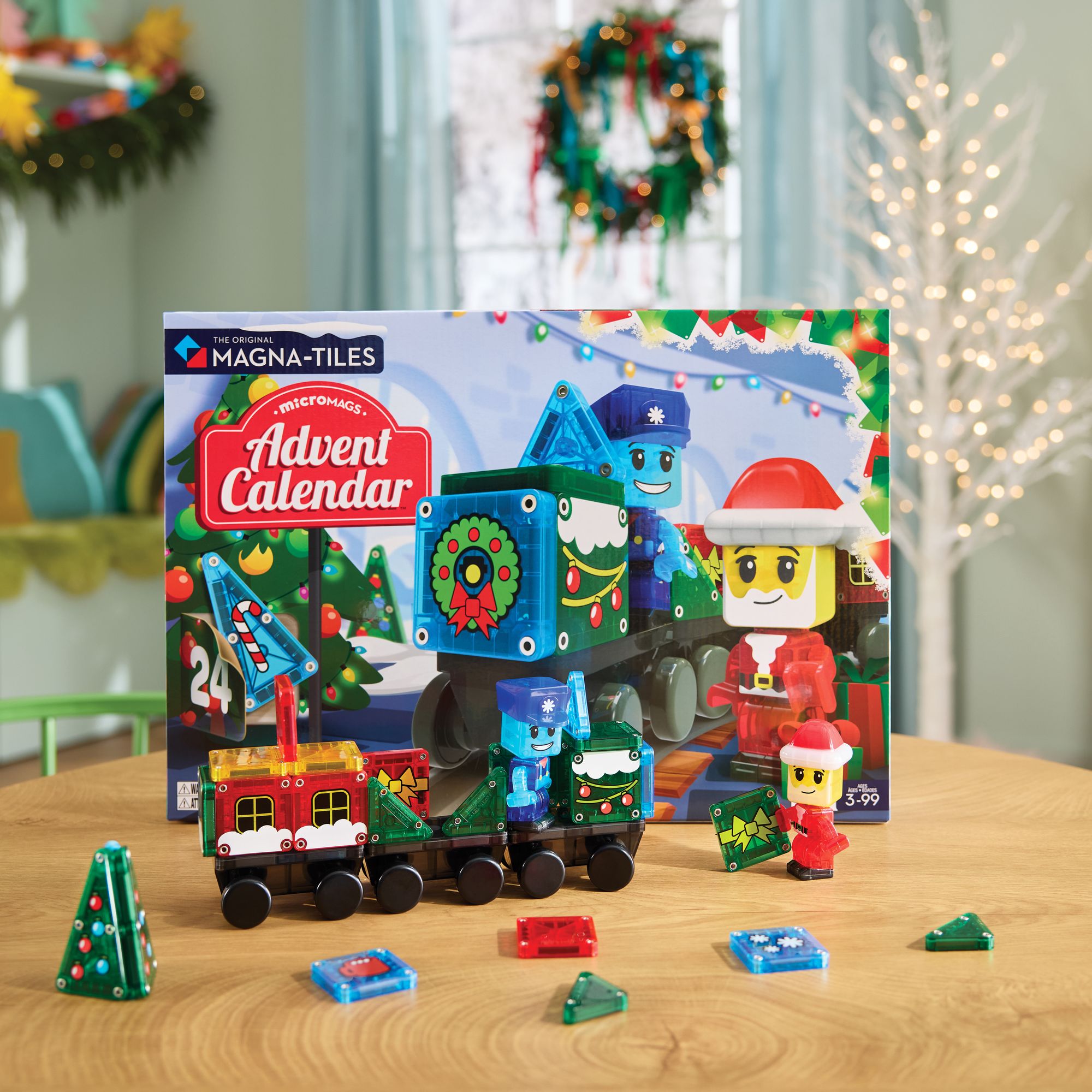 MAGNA-TILES® Advent Calendar 34-Piece Magnetic Construction Set, The Original Magnetic Building Brand