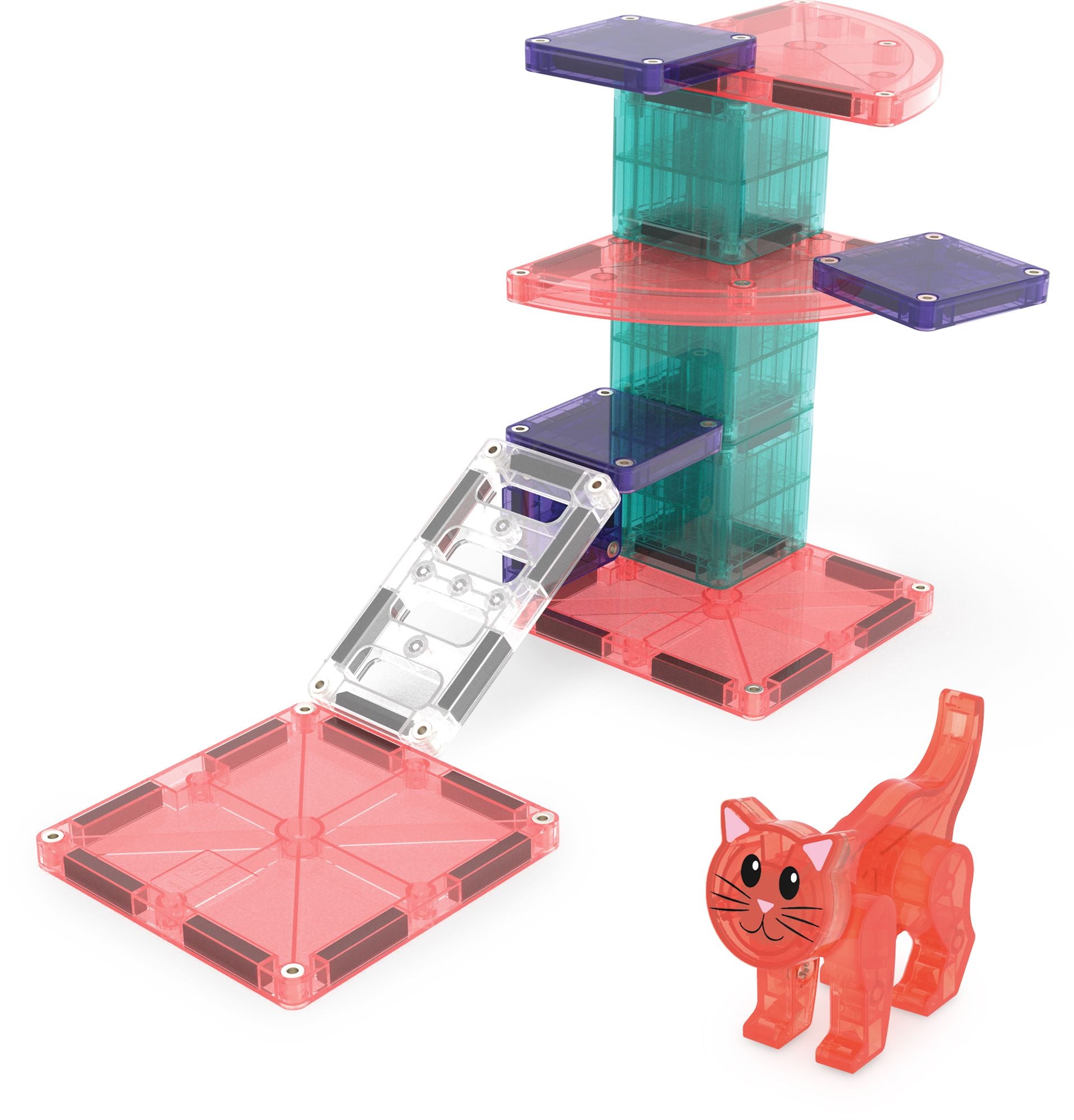 MAGNA-TILES® Cat Tree 13-Piece Magnetic Construction Set, The Original Magnetic Building Brand