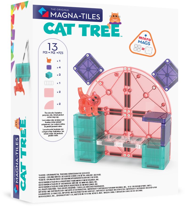 MAGNA-TILES® Cat Tree 13-Piece Magnetic Construction Set, The Original Magnetic Building Brand