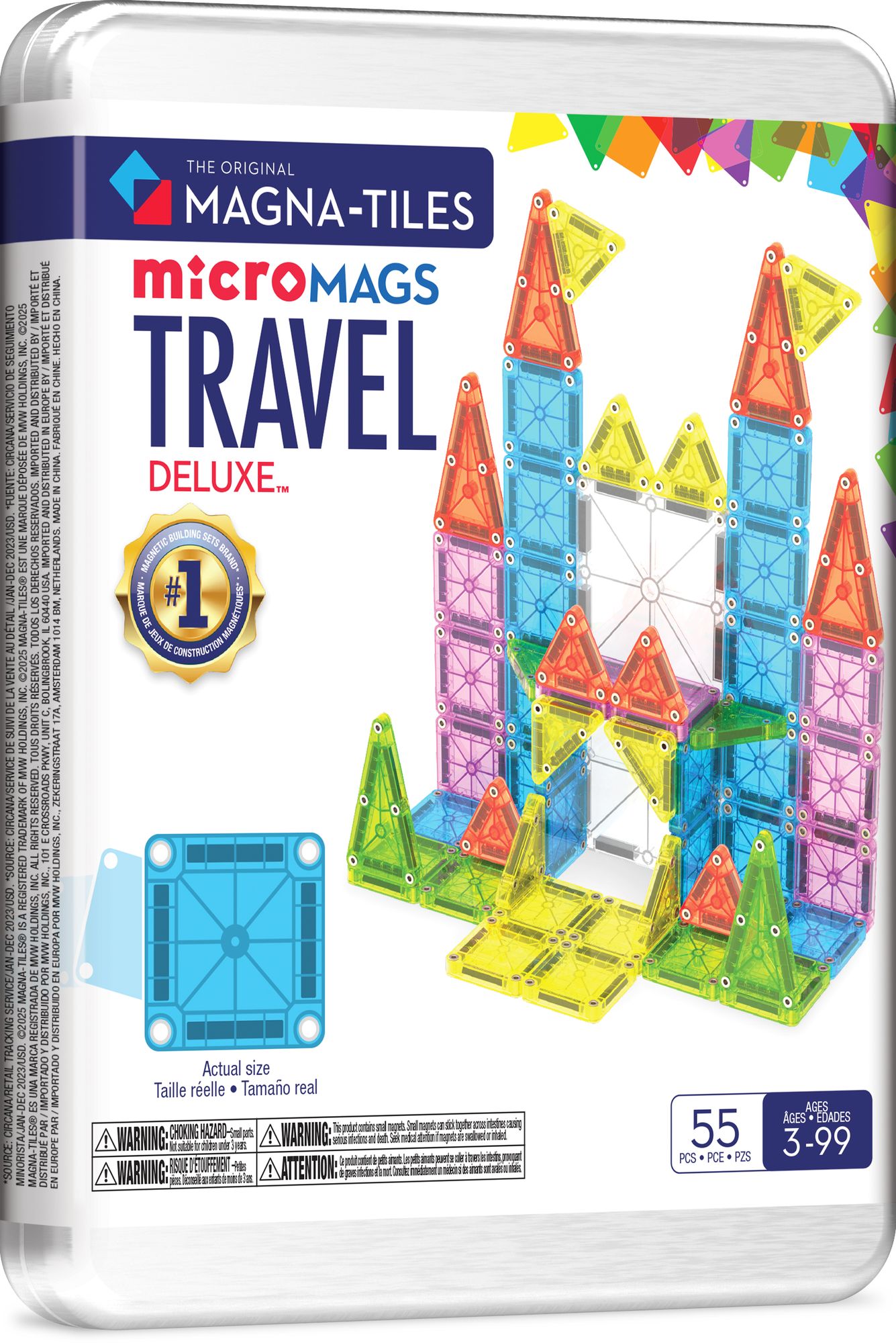 MAGNA-TILES® Travel Set Deluxe 55-Piece Magnetic Construction Set, The Original Magnetic Building Brand