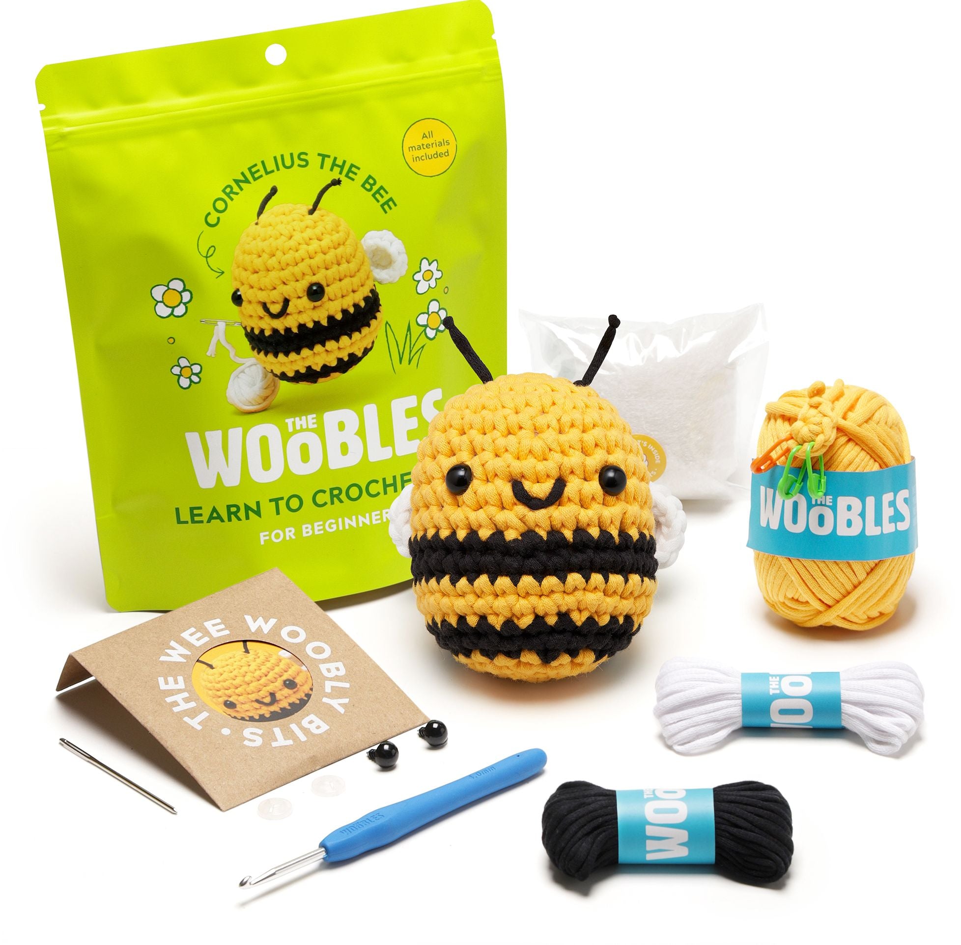 Cornelius the Bee, The Woobles Beginner Crochet Kit