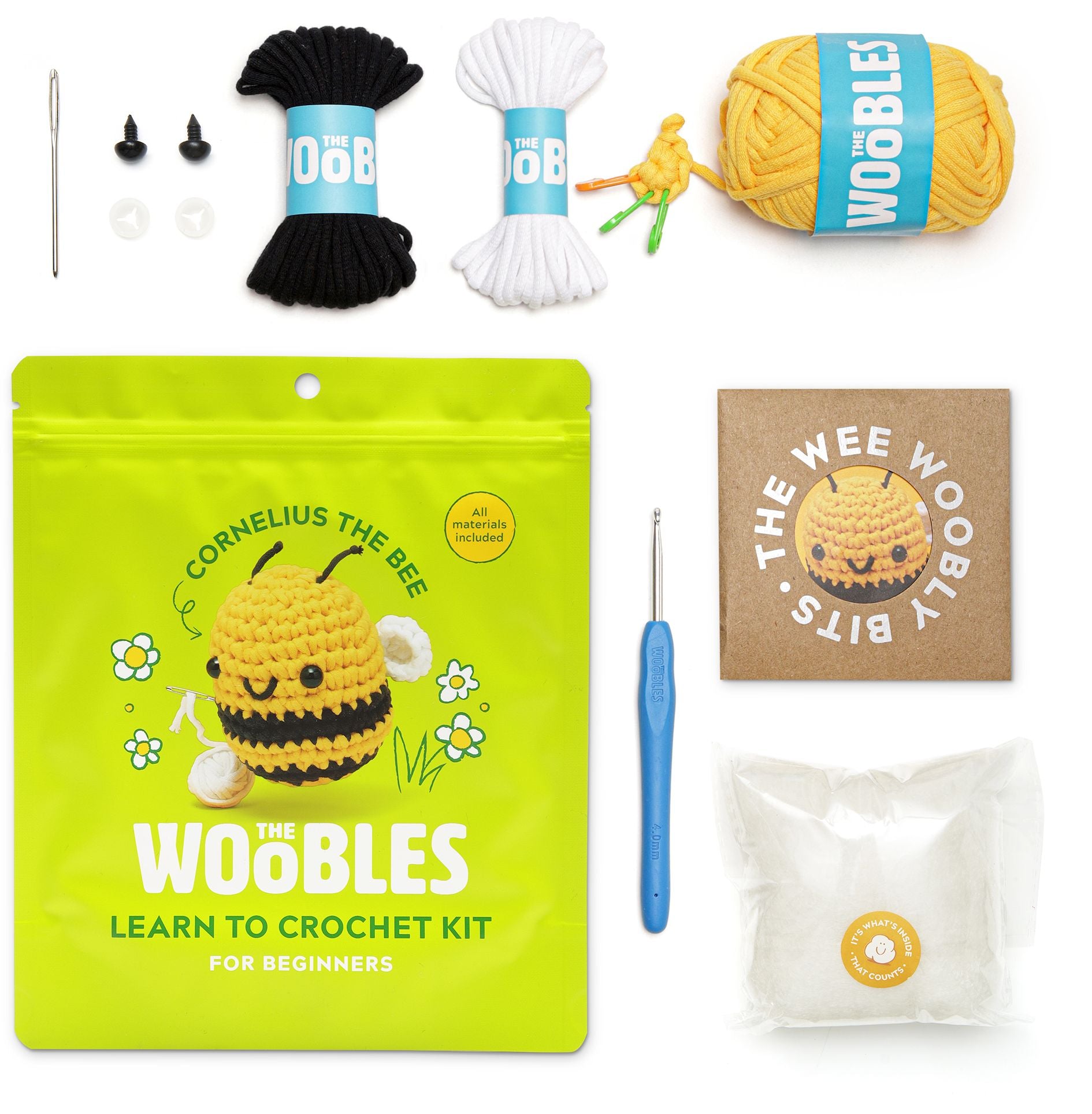 Cornelius the Bee, The Woobles Beginner Crochet Kit