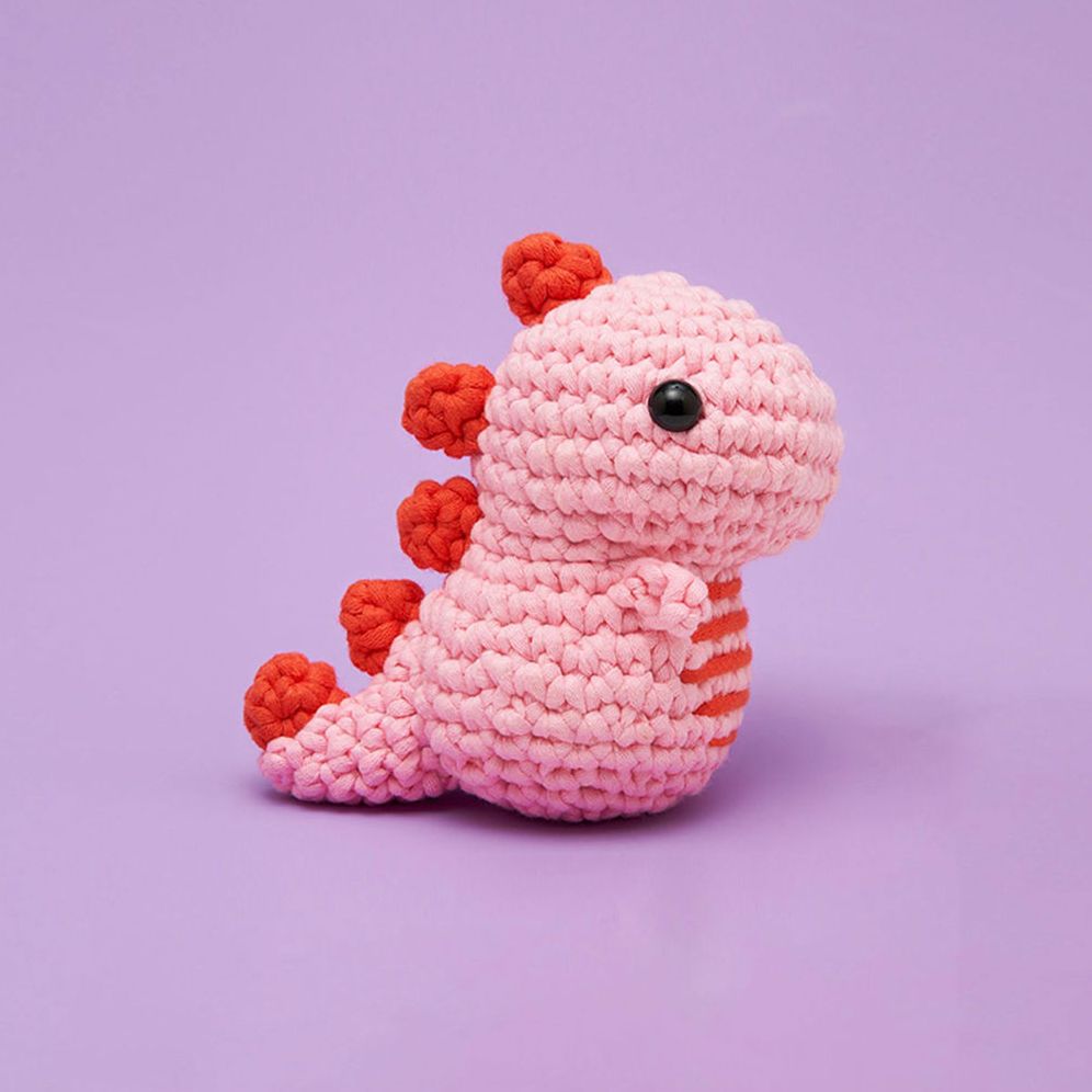 Fred the Dino Pink Learn to Crochet kit