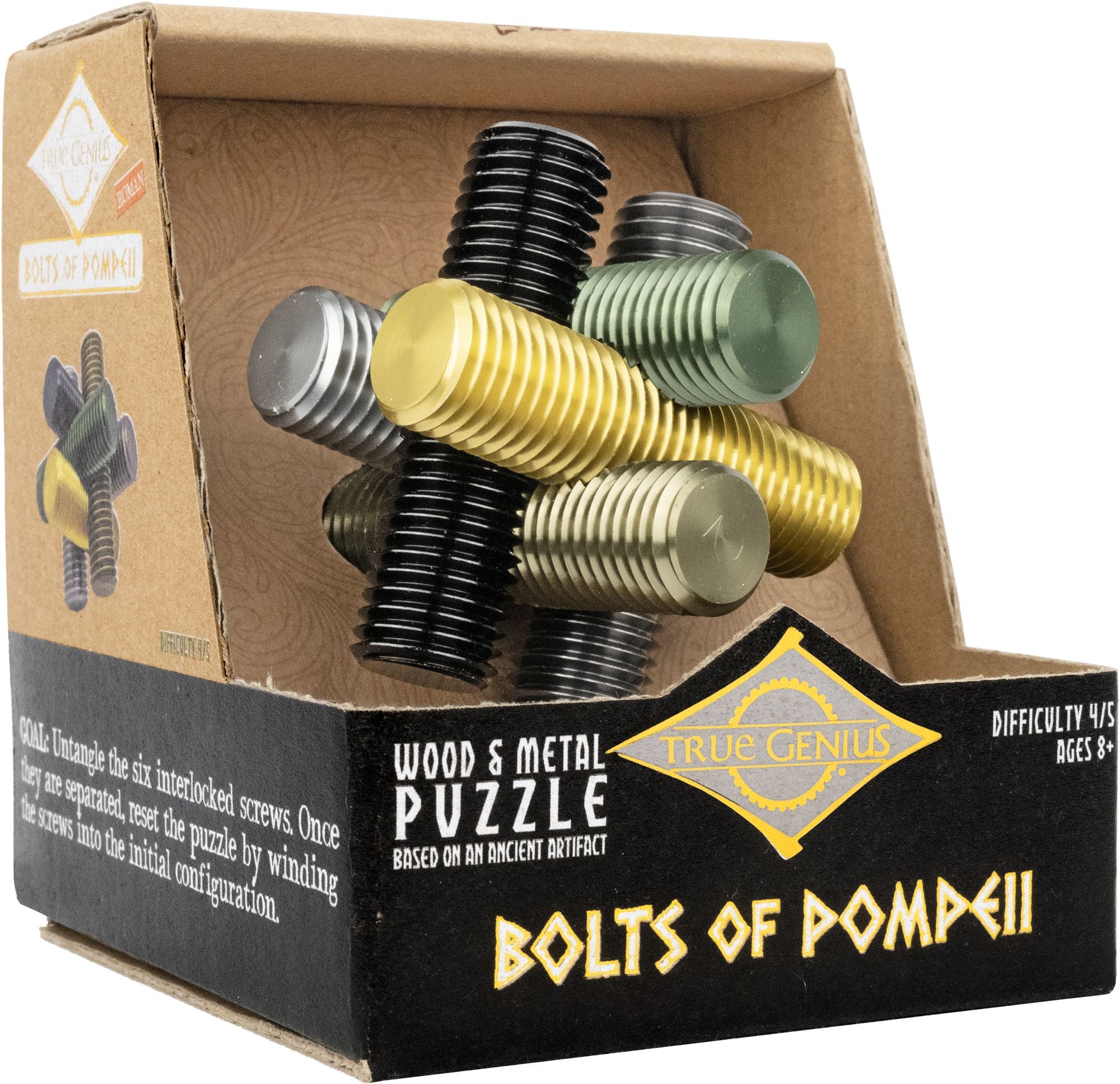 True Genius Metal - Bolts of Pompei Brainteaser Puzzle