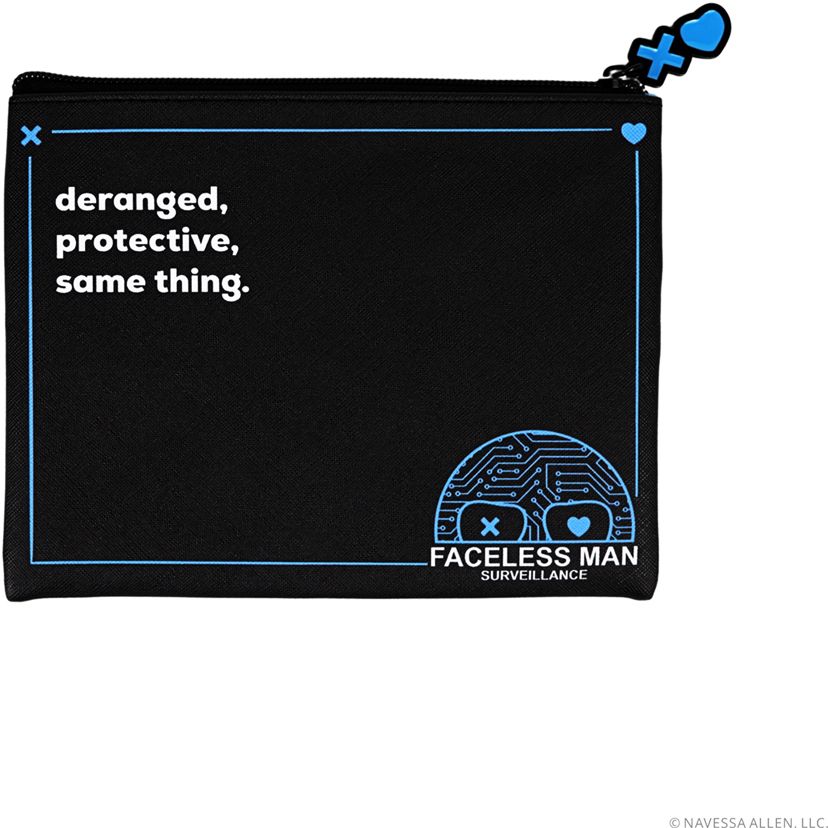 Lights Out Faceless Man Surveillance Pencil Pouch