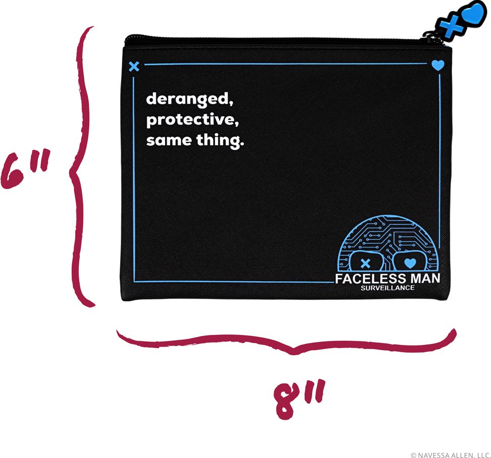Lights Out Faceless Man Surveillance Pencil Pouch