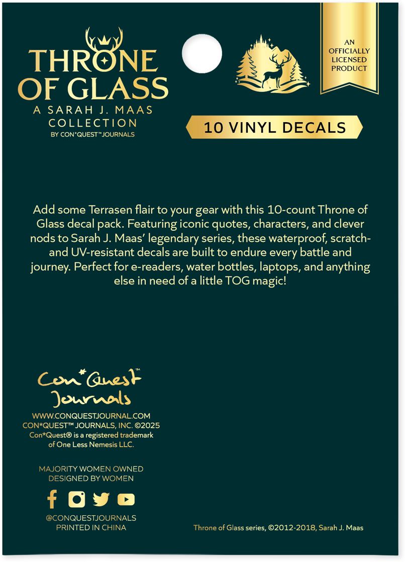 Throne of Glass10 Count Decal Pack