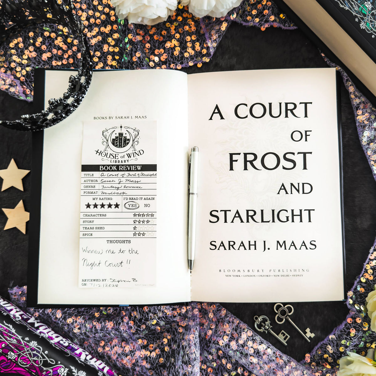 A Court of Thorns and Roses, House of Wind Library Reviews Sticky Notepad