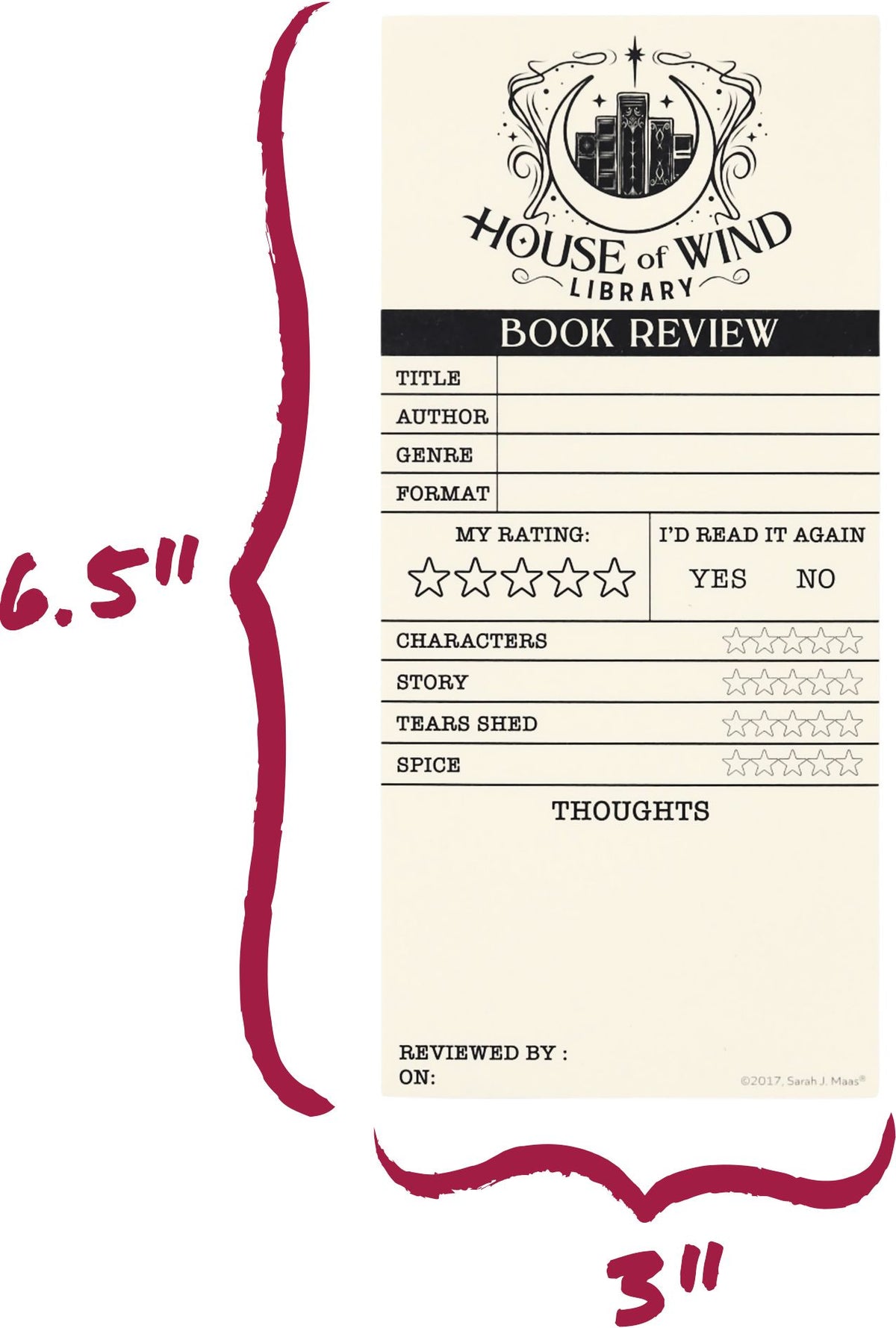 A Court of Thorns and Roses, House of Wind Library Reviews Sticky Notepad