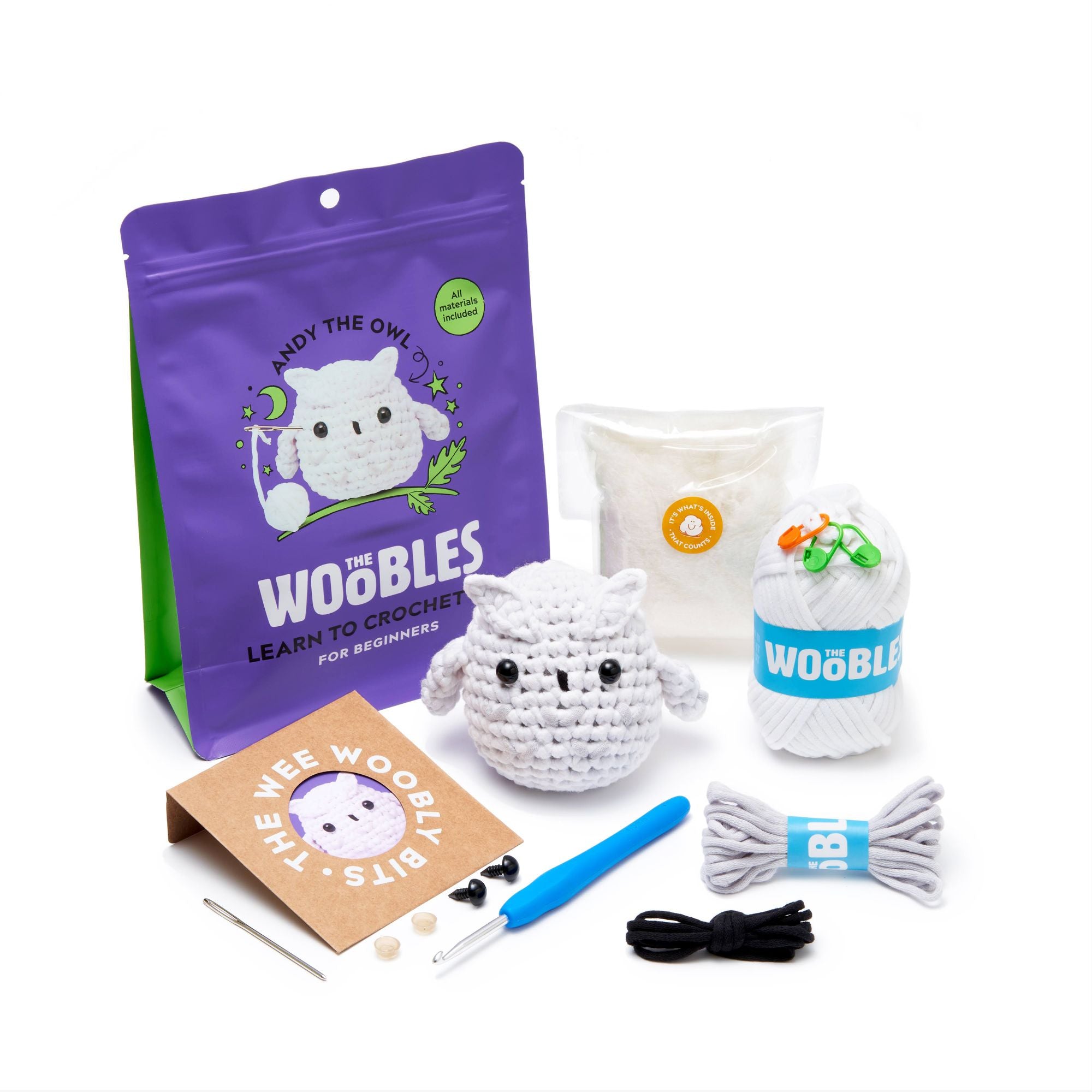 Andy the Owl, The Woobles Beginner Crochet Kit