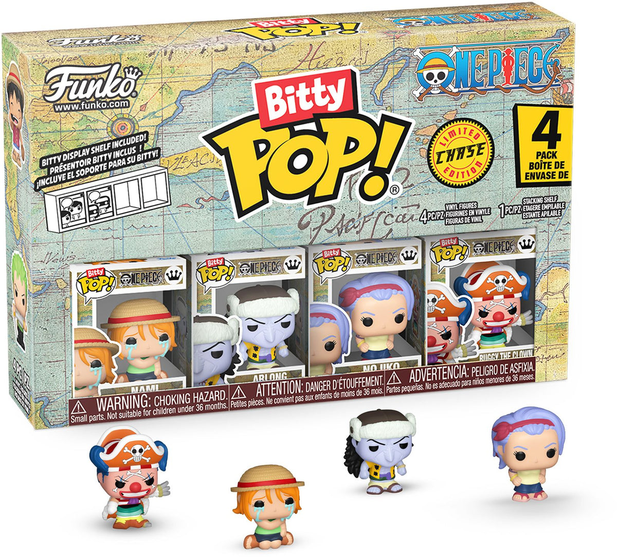 Funko Bitty POP! 4 Pack Animation: One Piece, Nami, Arlong, Nojiko, and a Chase Bitty POP! Vinyl Figures