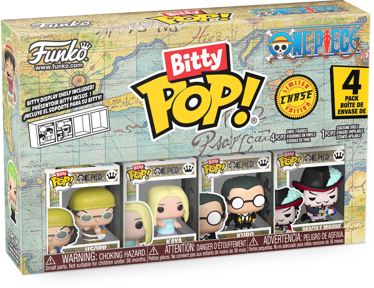 Funko Bitty POP! 4 Pack Animation: One Piece, Usopp, Kaya, Kuro and a Chase Bitty POP! Vinyl Figures