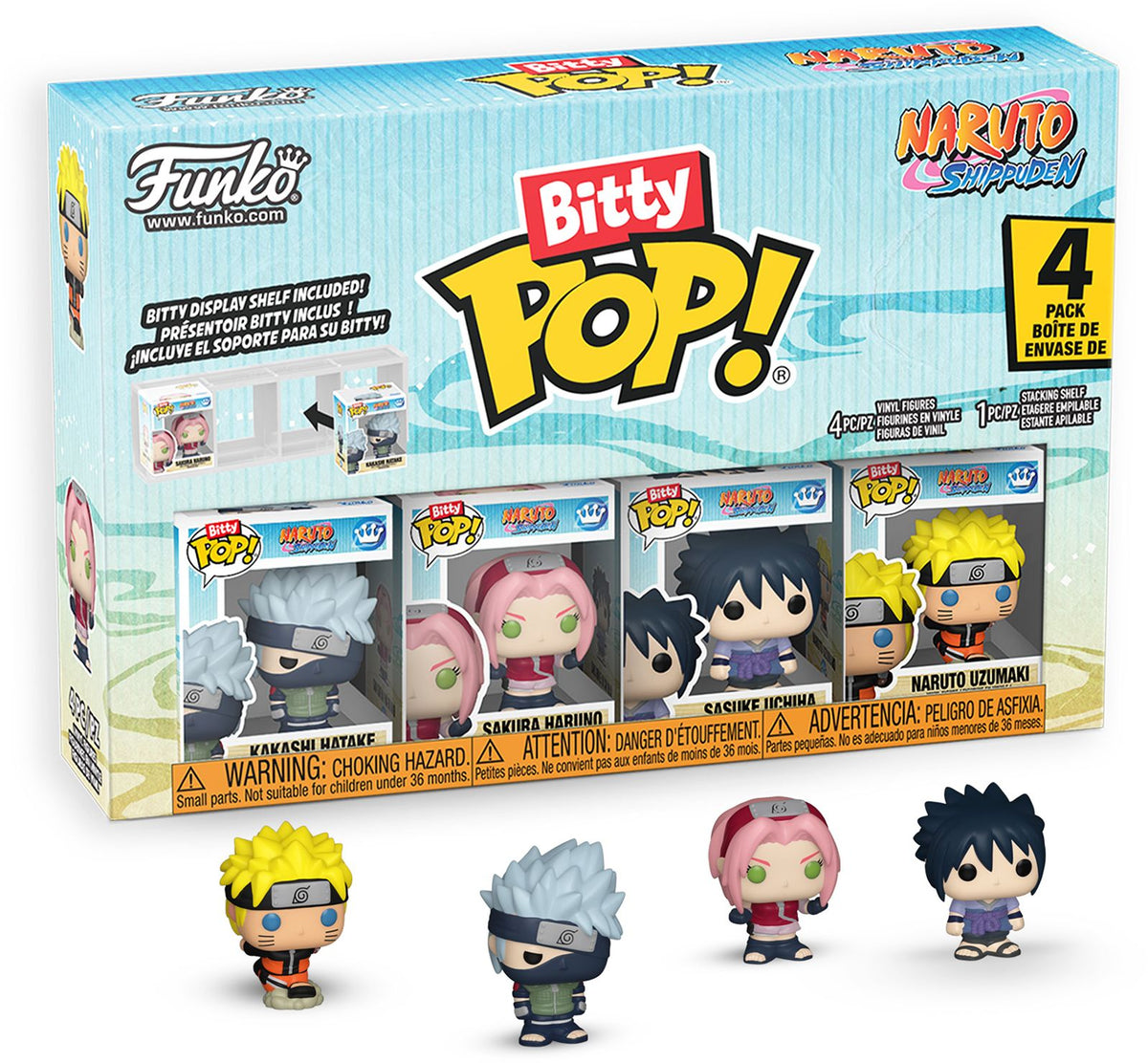 Funko Bitty POP! 4 Pack Animation: Naruto, Team 7 with Chase Bitty POP! Vinyl Figures