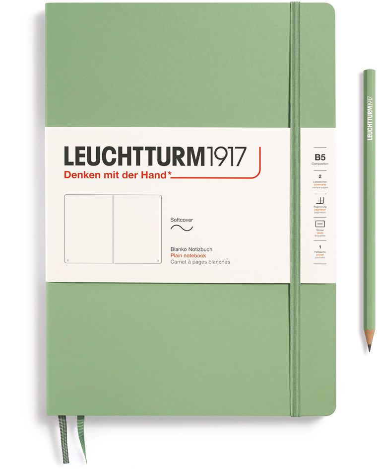 Leuchtturm1917 Sage, Softcover, Composition (B5), 123 p., plain