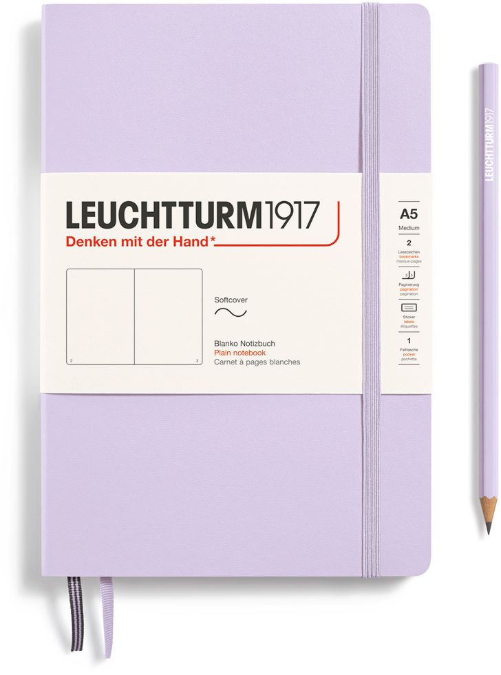 Leuchtturm1917 Lilac, Softcover, Medium (A5), 123 p., plain